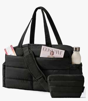 BAGSMART 31L Puffer Travel Weekender Tote with Toiletry Pouch and Laptop Compart
